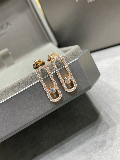 [LumiVibe]MOVE UNO STUD DIAMOND PAVED EARRINGS