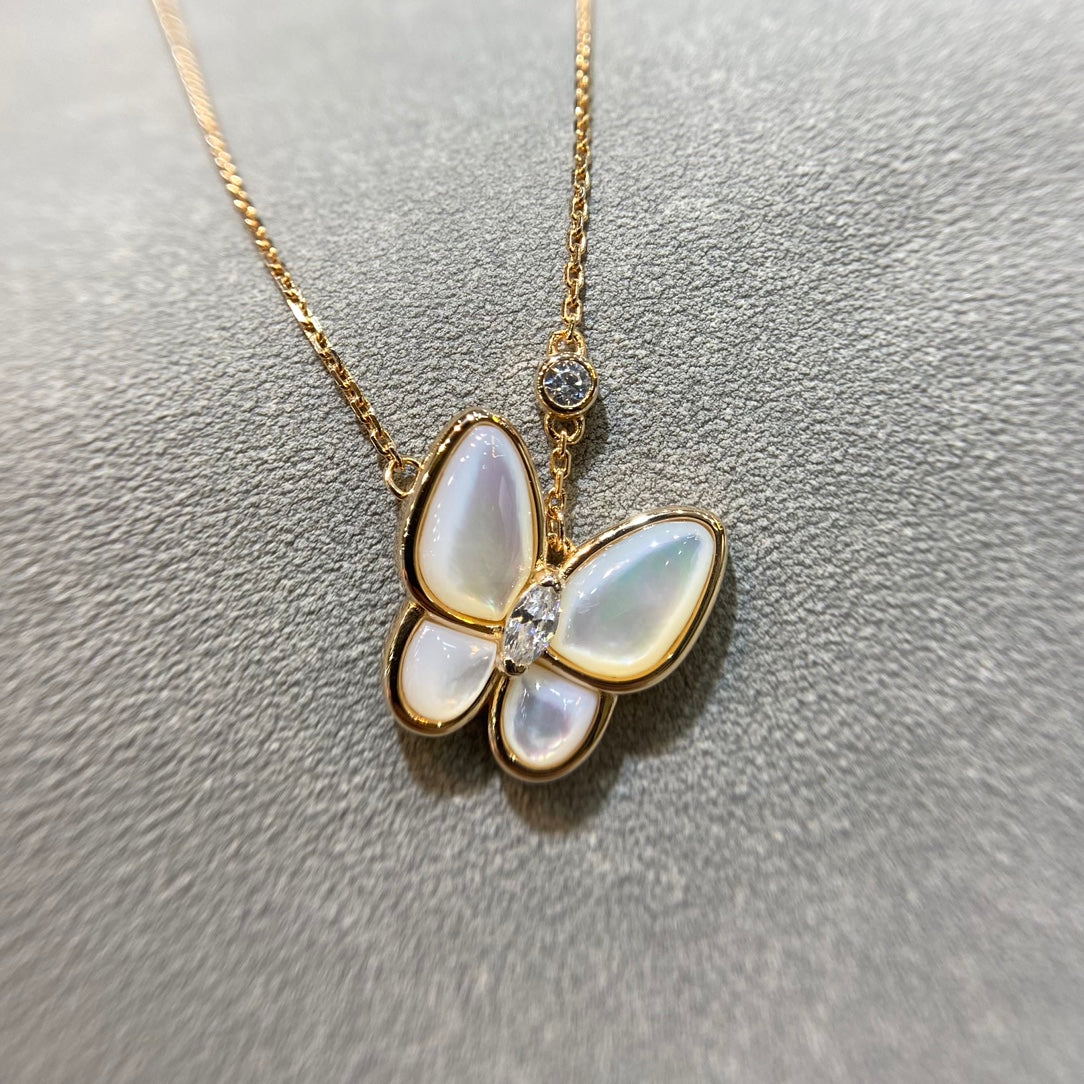 [LumiVibe]BUTTERFLY MOP DIAMOND NECKLACE
