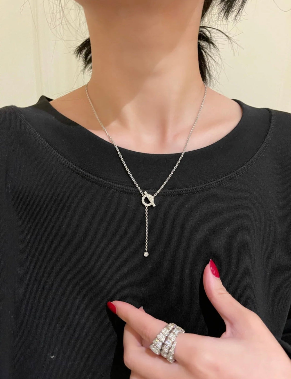 [LumiVibe]FINESSE SILVER DIAMOND NECKLACE