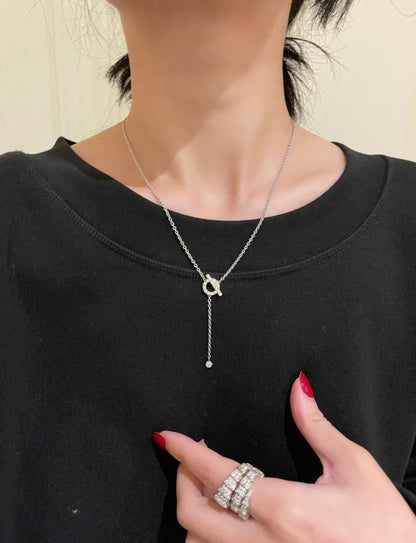 [LumiVibe]FINESSE SILVER DIAMOND NECKLACE