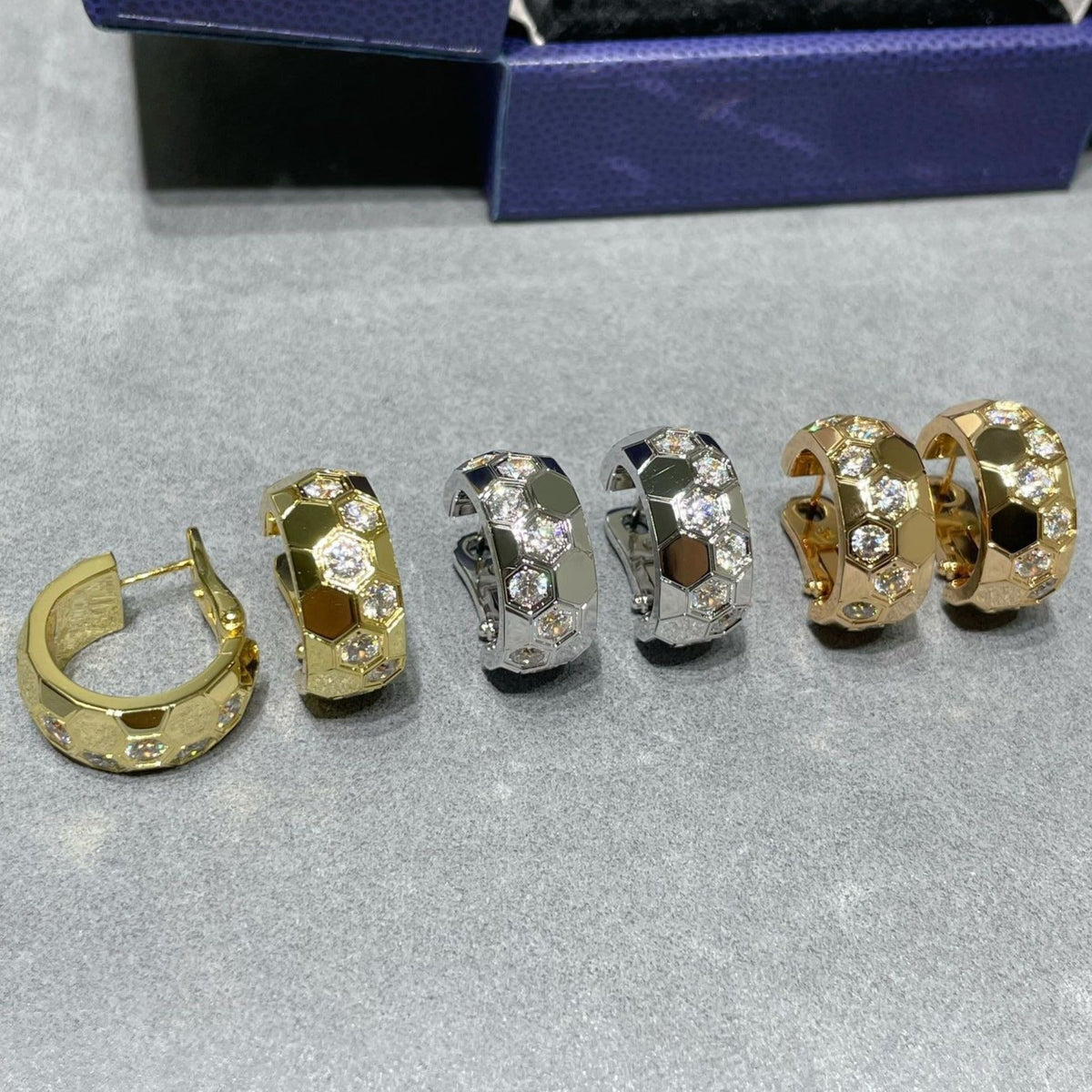 [LumiVibe]BEE LOVE DIAMOND HOOP EARRINGS