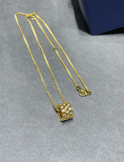 [LumiVibe]BEE LOVE DIAMOND PAVED 3 ROW NECKLACE