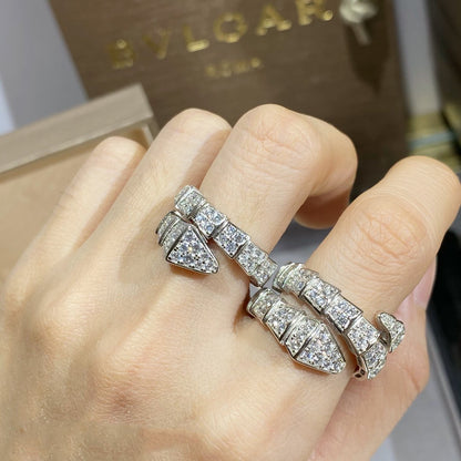 [LumiVibe]SERPENTI RING SILVER DIAMOND PAVED