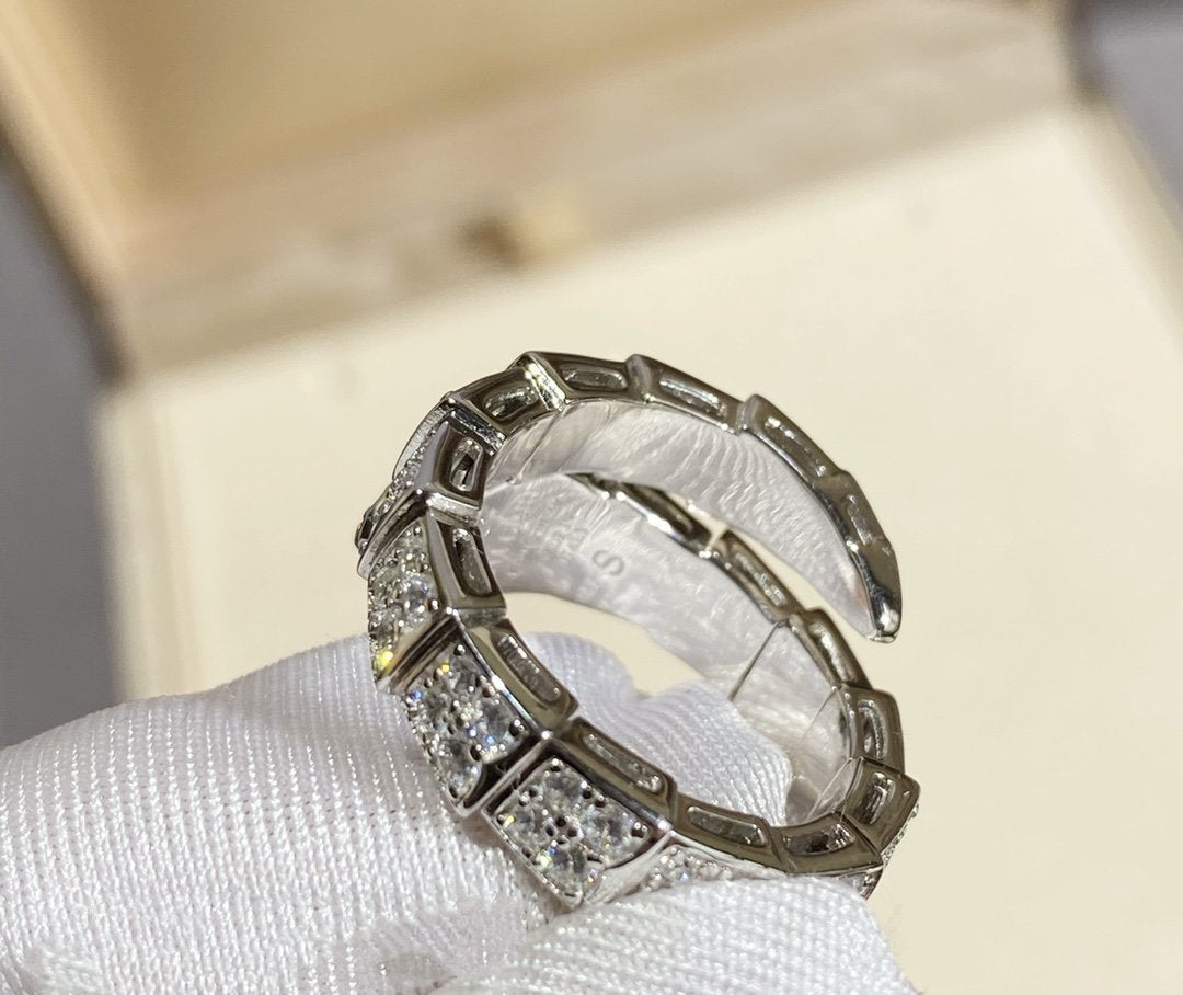 [LumiVibe]SERPENTI RING SILVER DIAMOND PAVED