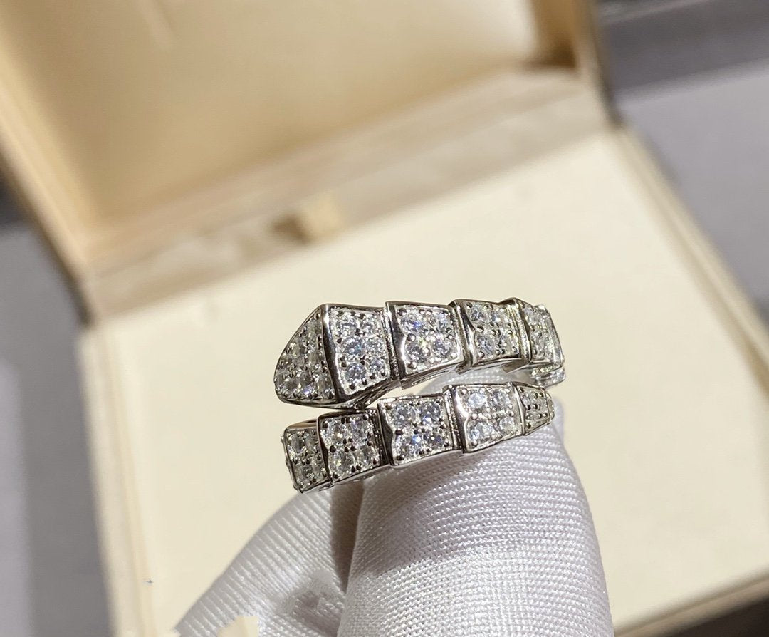 [LumiVibe]SERPENTI RING SILVER DIAMOND PAVED