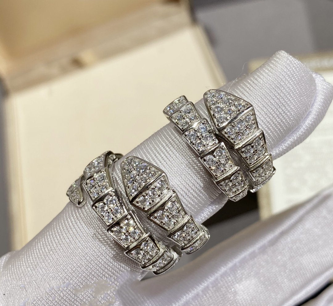 [LumiVibe]SERPENTI RING SILVER DIAMOND PAVED