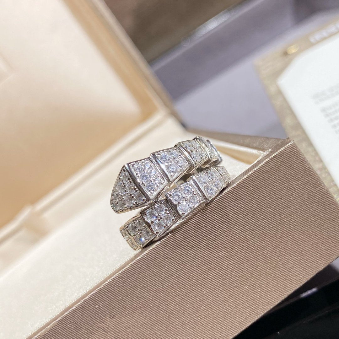 [LumiVibe]SERPENTI RING SILVER DIAMOND PAVED