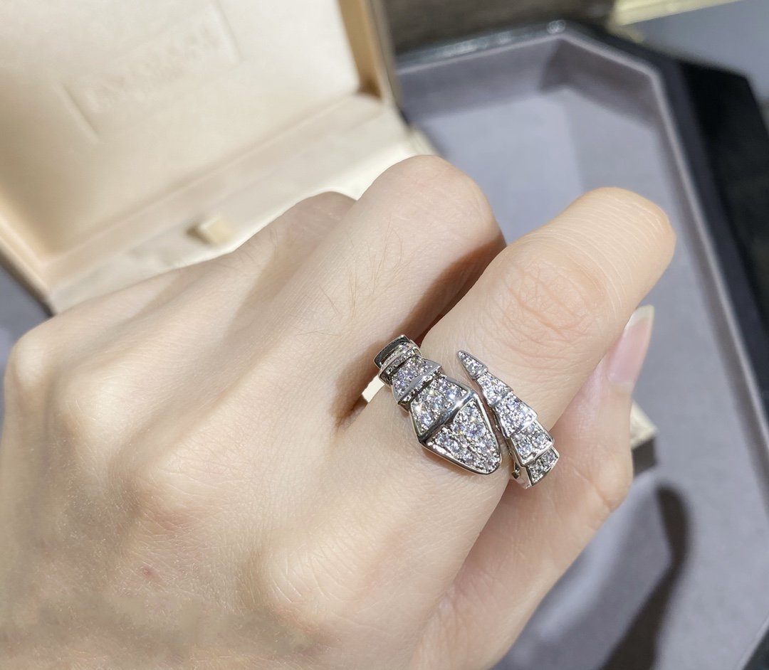 [LumiVibe]SERPENTI LARGE RING SILVER DIAMOND PAVED
