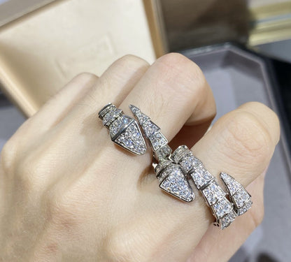 [LumiVibe]SERPENTI LARGE RING SILVER DIAMOND PAVED