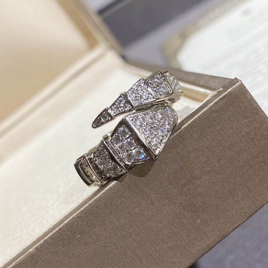 [LumiVibe]SERPENTI LARGE RING SILVER DIAMOND PAVED