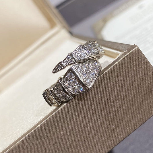 [LumiVibe]SERPENTI LARGE RING SILVER DIAMOND PAVED