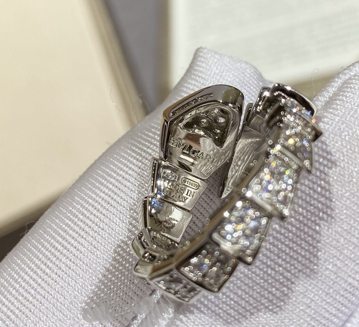[LumiVibe]SERPENTI LARGE RING SILVER DIAMOND PAVED