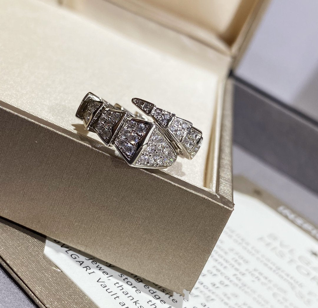 [LumiVibe]SERPENTI LARGE RING SILVER DIAMOND PAVED