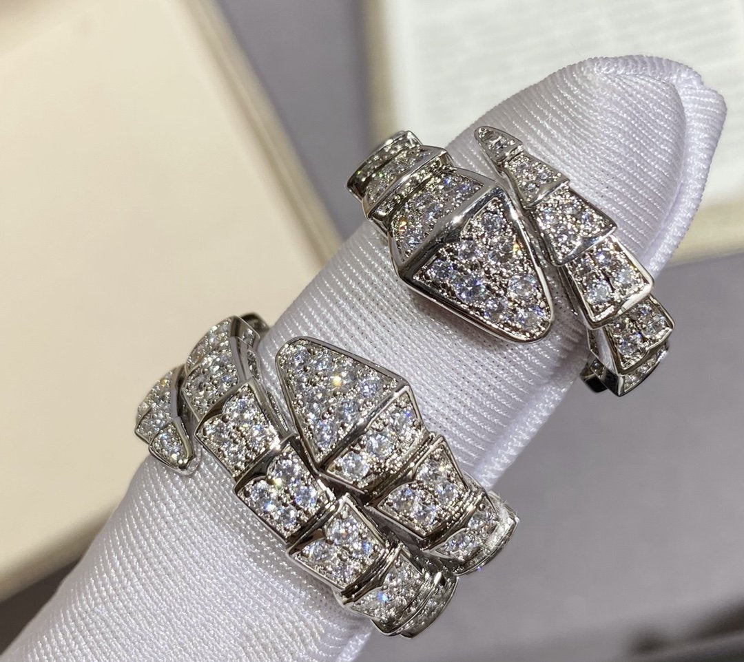 [LumiVibe]SERPENTI LARGE RING SILVER DIAMOND PAVED