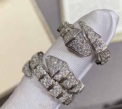 [LumiVibe]SERPENTI LARGE RING SILVER DIAMOND PAVED