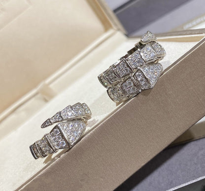 [LumiVibe]SERPENTI LARGE RING SILVER DIAMOND PAVED