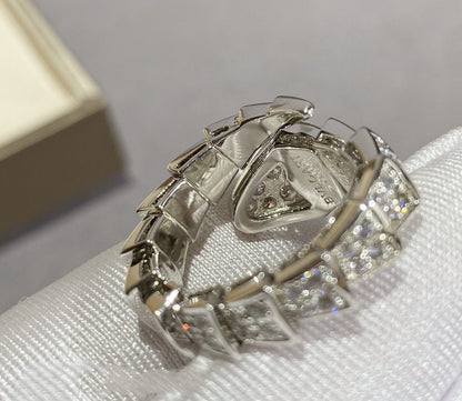 [LumiVibe]SERPENTI LARGE RING SILVER DIAMOND PAVED
