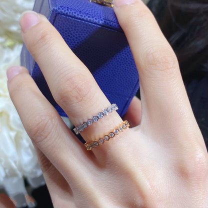 [LumiVibe]BEE LOVE DIAMOND PAVED SMALL RING