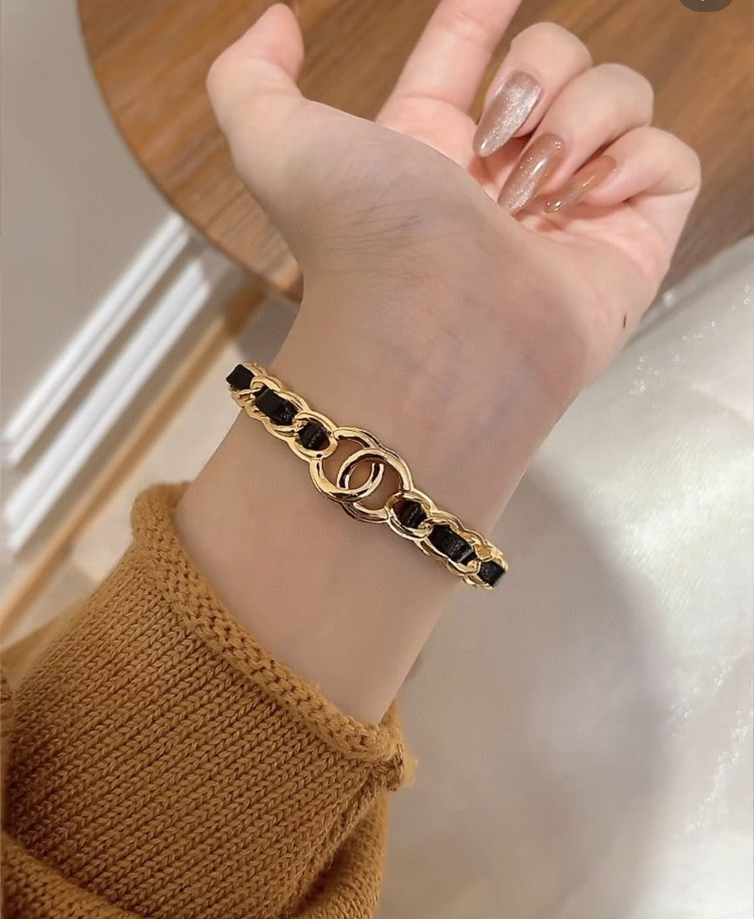 [LumiVibe]Double C Open Bangle
