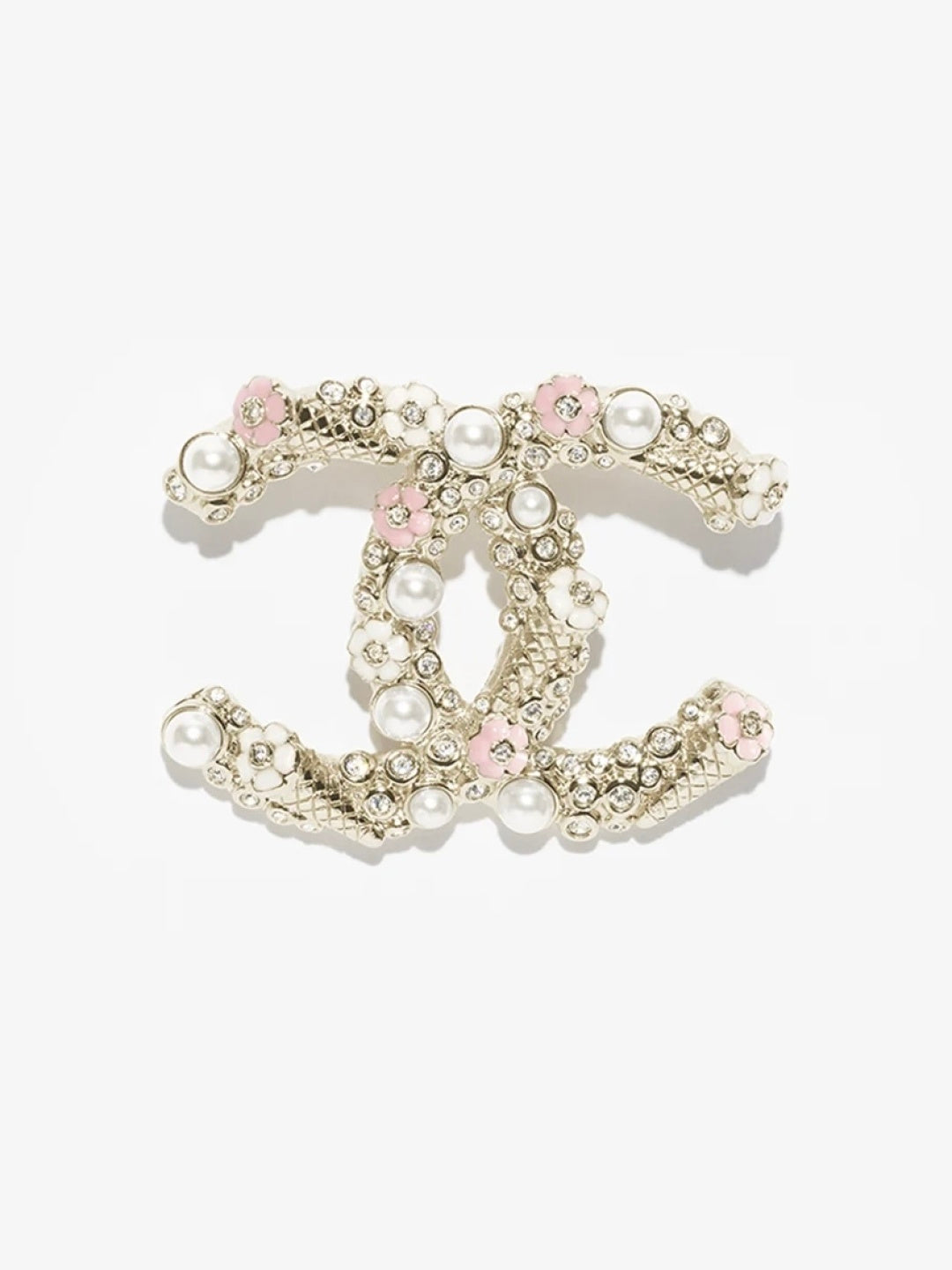 [LumiVibe]26C Pink-White Enamel Ice Cream Cone Double C Brooch