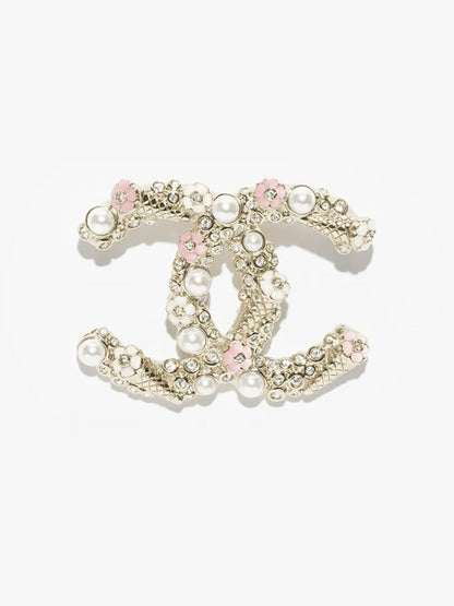 [LumiVibe]26C Pink-White Enamel Ice Cream Cone Double C Brooch