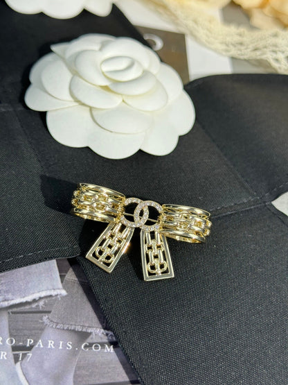 [LumiVibe]25K Hollow Bow Brooch