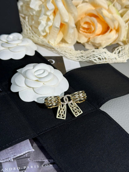 [LumiVibe]25K Hollow Bow Brooch