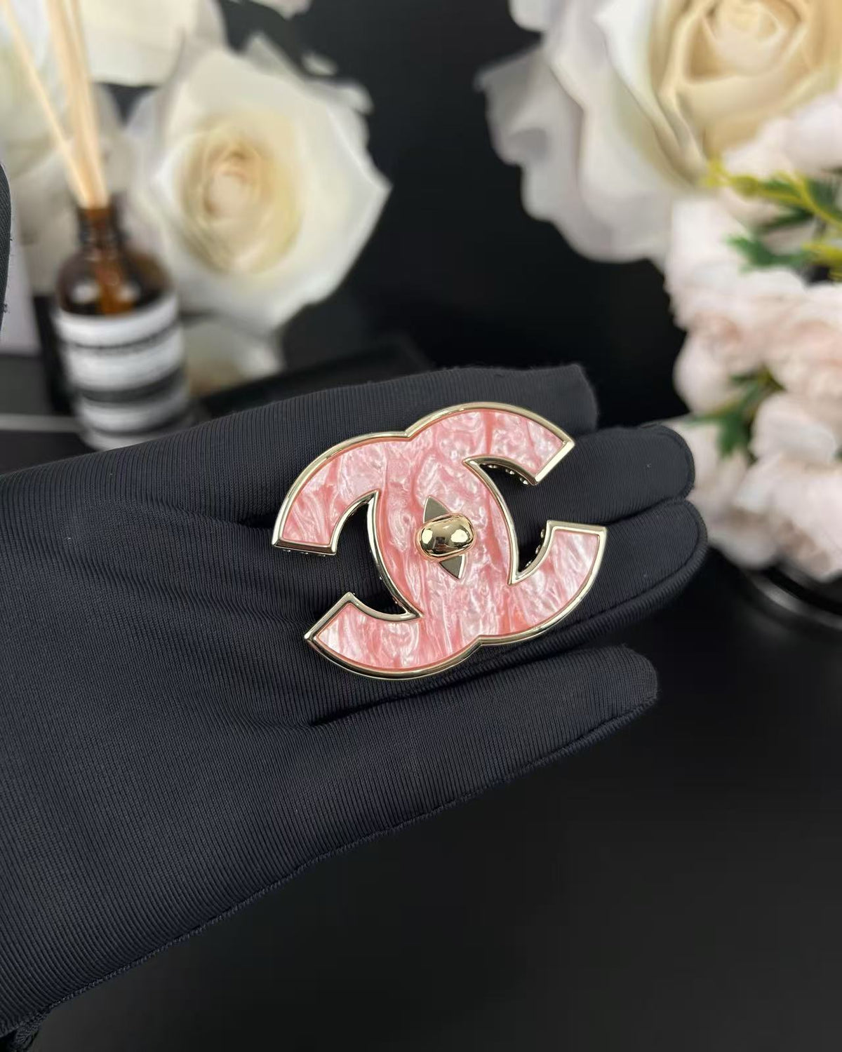 [LumiVibe]Pink Resin Classic Brooch 5cm