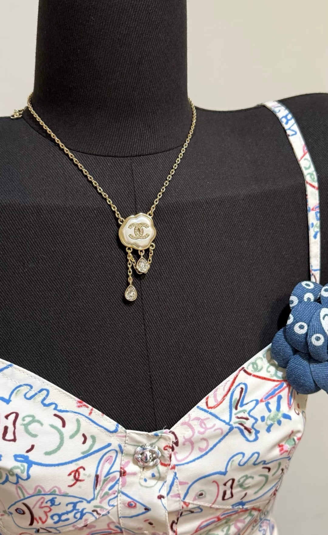 [LumiVibe]Cloud Pearl Mother-of-Pearl Diamond Chain Pendant Necklace
