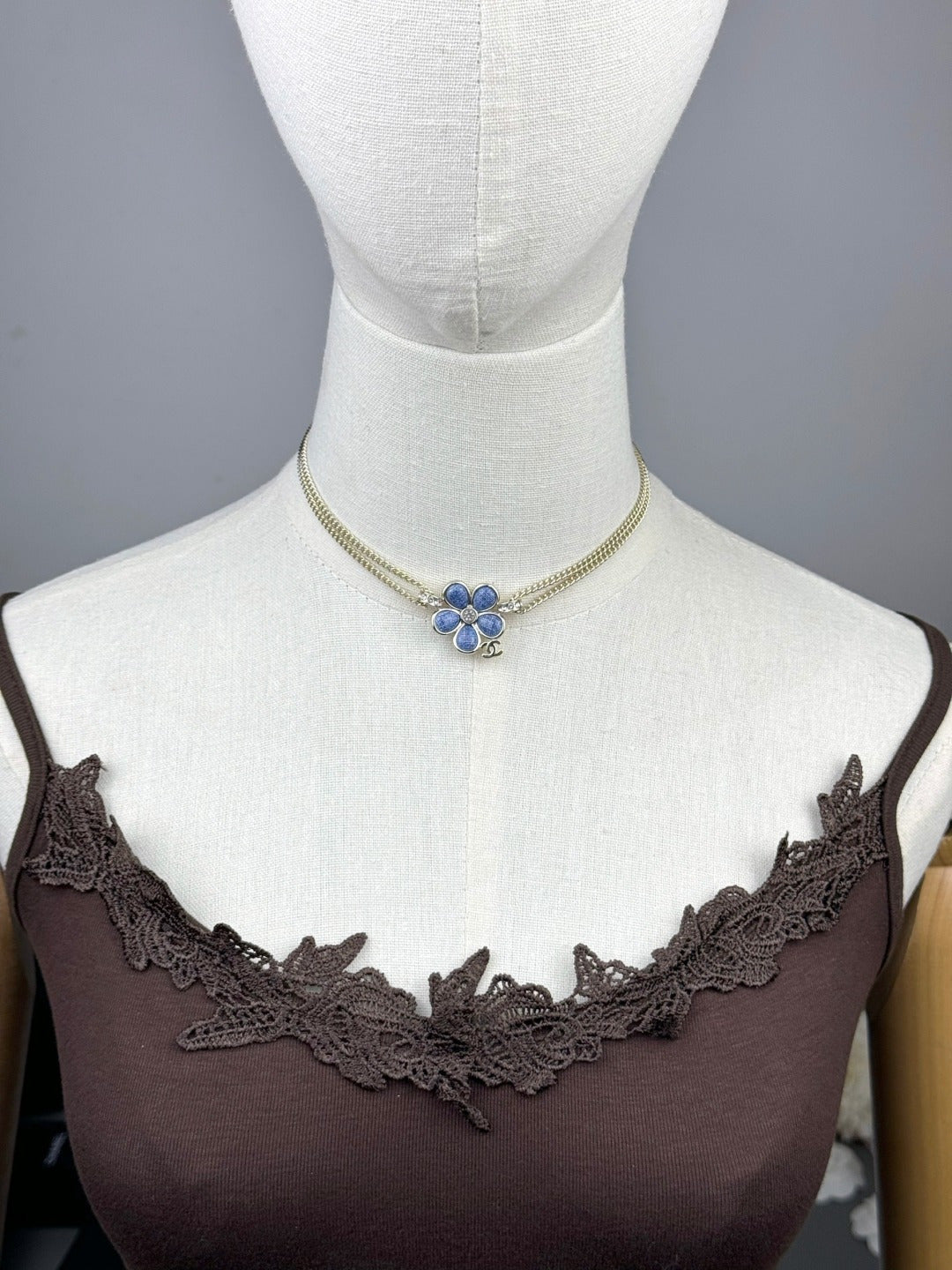 [LumiVibe]New Blue Floral Double-Layer Necklace