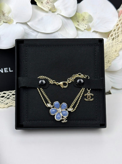 [LumiVibe]VOLTE New Blue Floral Double-Layer Bracelet