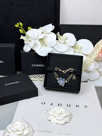 [LumiVibe]VOLTE New Blue Floral Double-Layer Bracelet