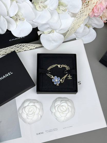 [LumiVibe]VOLTE New Blue Floral Double-Layer Bracelet