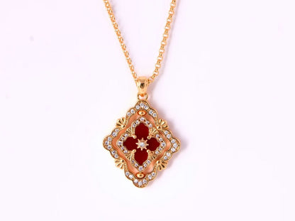 [LumiVibe] B.C.L ENAMEL ROTATING SINGLE-DIAMOND NECKLACE（Various colors）