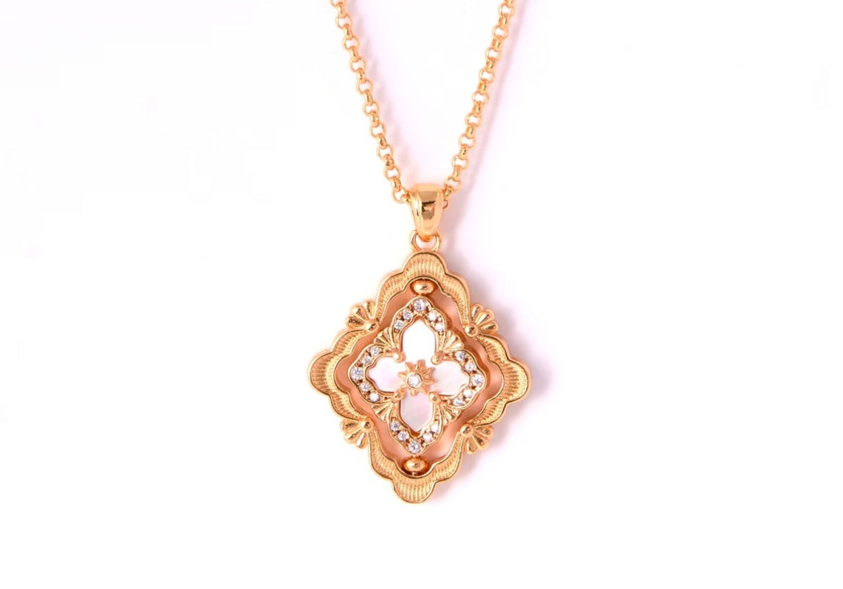 [LumiVibe] B.C.L ENAMEL ROTATING SINGLE-DIAMOND NECKLACE（Various colors）