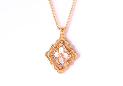 [LumiVibe] B.C.L ENAMEL ROTATING SINGLE-DIAMOND NECKLACE（Various colors）