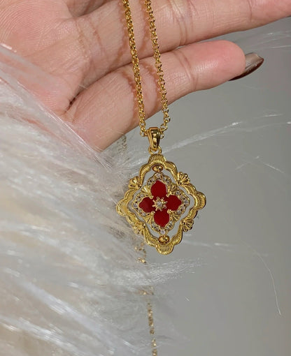 [LumiVibe] B.C.L ENAMEL ROTATING SINGLE-DIAMOND NECKLACE（Various colors）