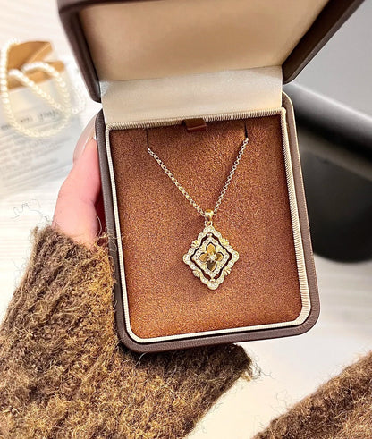 [LumiVibe] B.C.L ENAMEL ROTATING SINGLE-DIAMOND NECKLACE（Various colors）