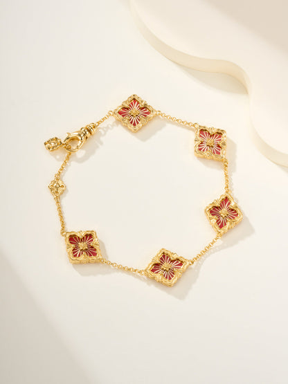 [LumiVibe]B.C.L ENAMELED Five-Flower Bracelet（Various Colors)