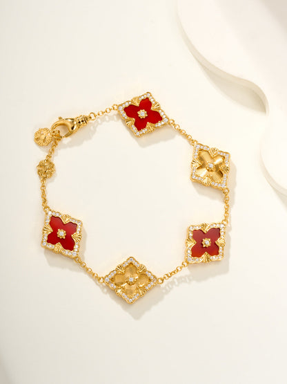 [LumiVibe]B.C.L ENAMELED Five-Flower Bracelet（Various Colors) BIG SIZE