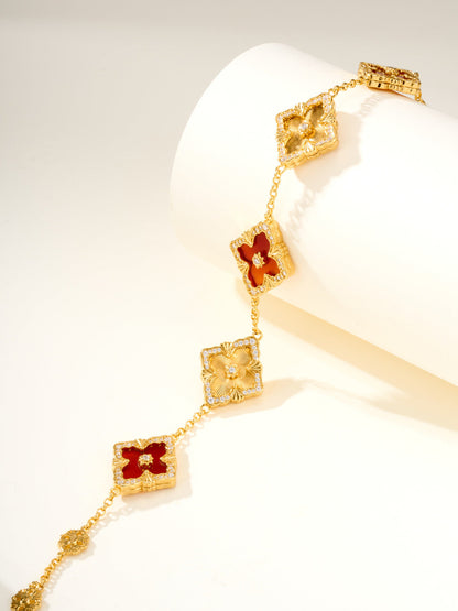 [LumiVibe]B.C.L ENAMELED Five-Flower Bracelet（Various Colors) BIG SIZE