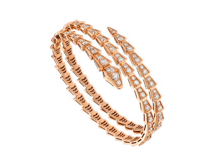 [LumiVibe]SERPENTI BRACELET PINK GOLD DIAMOND DOUBLE ROW
