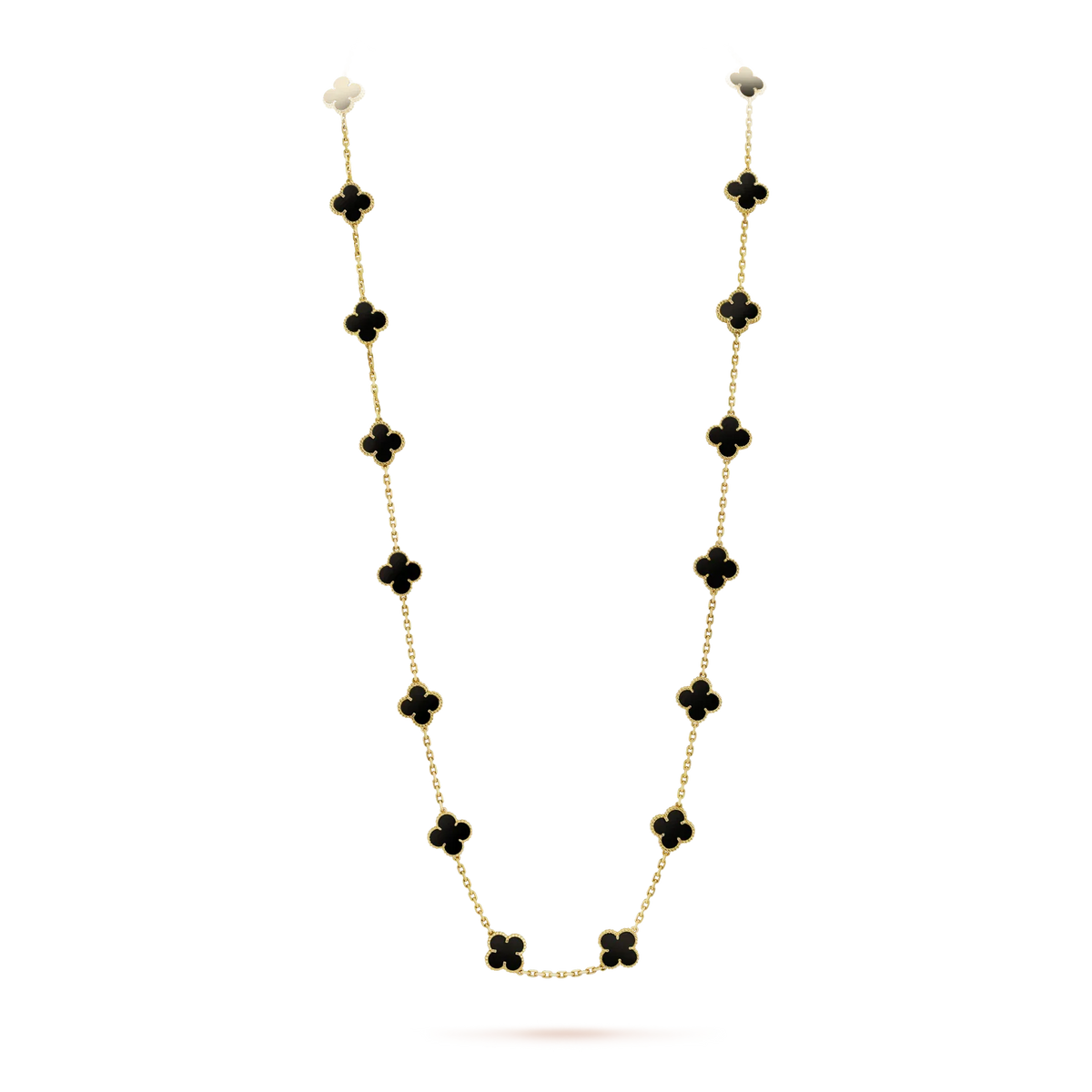 [LumiVibe]CLOVER 20 MOTIFS ONYX NECKLACE
