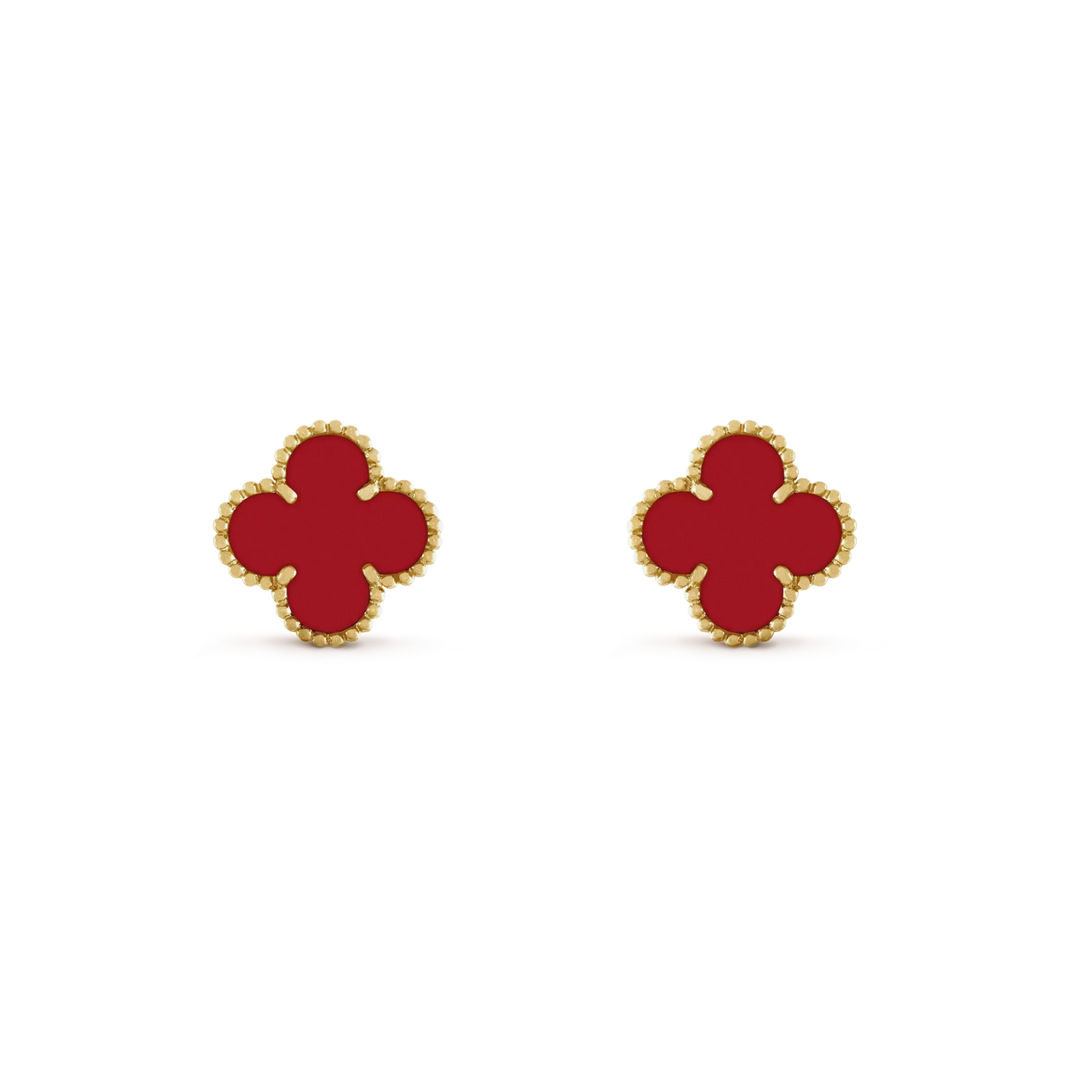 [LumiVibe]CLOVER MINI 9.5MM CARNELIAN EARRINGS