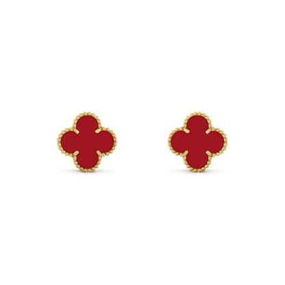 [LumiVibe]CLOVER MINI 9.5MM CARNELIAN EARRINGS