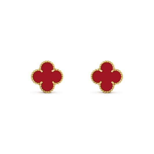 [LumiVibe]CLOVER MINI 9.5MM CARNELIAN EARRINGS