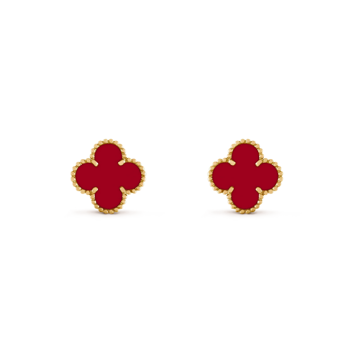 [LumiVibe]CLOVER MEDIUM 1 MOTIFS CARNELIAN  EARRINGS