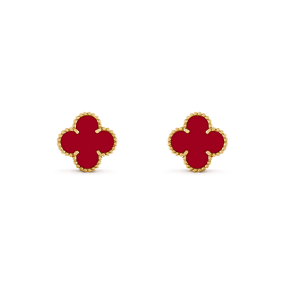 [LumiVibe]CLOVER MEDIUM 1 MOTIFS CARNELIAN  EARRINGS