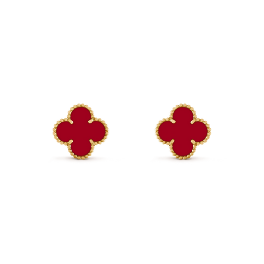 [LumiVibe]CLOVER MEDIUM 1 MOTIFS CARNELIAN  EARRINGS