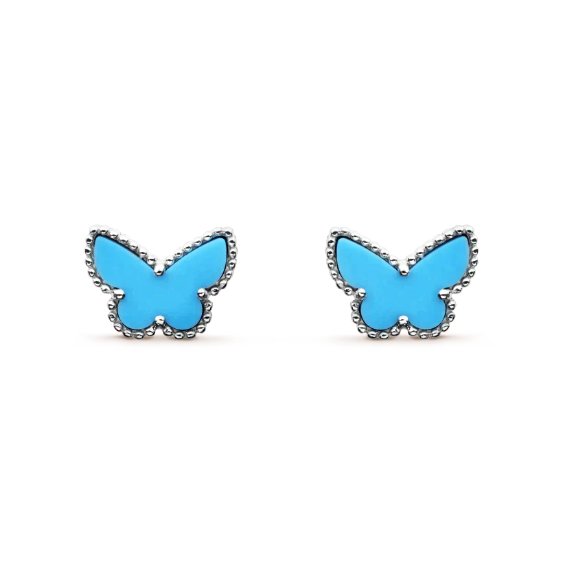 [LumiVibe]BUTTERFLY TURQUOISE EARRINGS SILVER